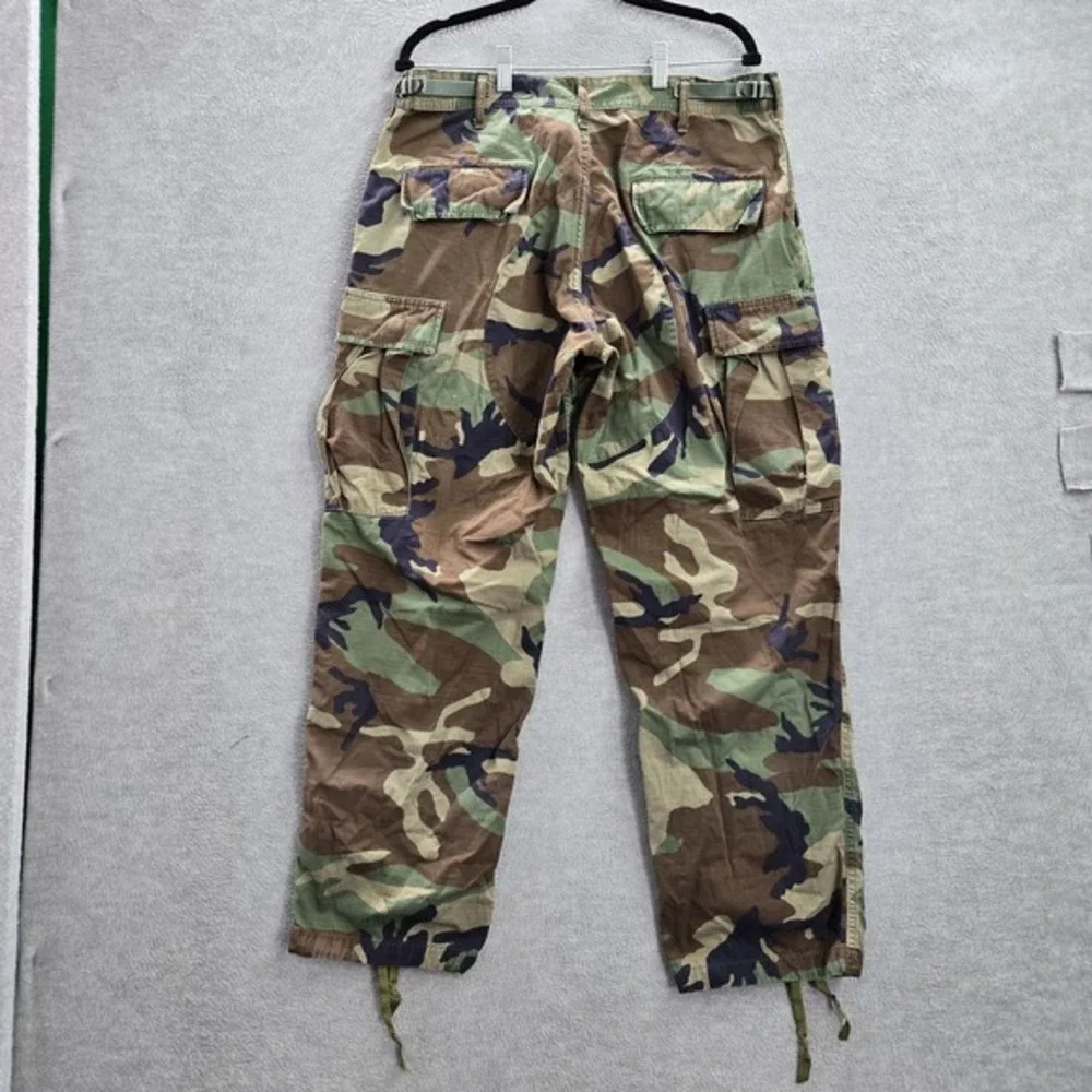 US Army Men Pants M SHORT Green Camouflage Cotton‎ Nylon Cargo Ripstop Straight